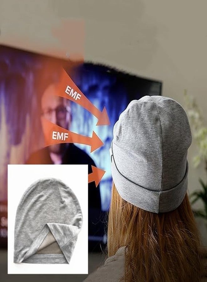 Amradield Faraday Silver Fiber Hat Wool Cotton Headgear Protection Head Influence 99% of Signal from 4G, 5G, Cellular, Smart Meters, Bluetooth, WiFi, Cellphones Protection Skull Beanies Cap Adult Size - Image 2